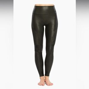 SPANX Shiny Black Moto Leggings 3X